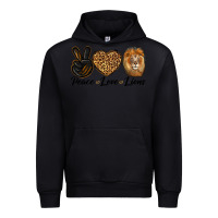 Black Peace Love Lion Head Urban Hoodie - LillyAllenDesigns