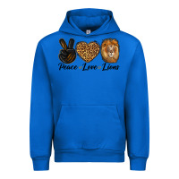 Cobalt Peace Love Lion Head Urban Hoodie - LillyAllenDesigns