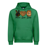 Emerald Peace Love Lion Head Urban Hoodie - LillyAllenDesigns