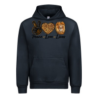 Navy Peace Love Lion Head Urban Hoodie - LillyAllenDesigns