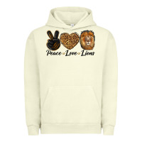 Pigment Pistachio Peace Love Lion Head Urban Hoodie - LillyAllenDesigns