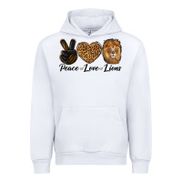 White Peace Love Lion Head Urban Hoodie - LillyAllenDesigns