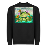 Black frog with sunflower Heavyweight Sweatshirt - TumblerDesignByShophia