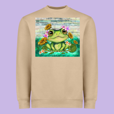 Frog With Sunflower Heavyweight Sweatshirt Designed By Tumblerdesignbyshophia