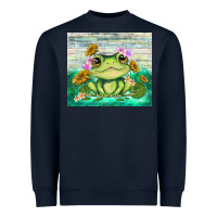 Navy frog with sunflower Heavyweight Sweatshirt - TumblerDesignByShophia