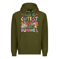 Army Green Easter Day I teach the cutest little bunnies Premium Hoodie - OliviaCreatesArt