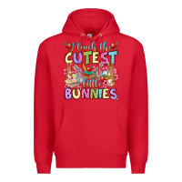 Red Easter Day I teach the cutest little bunnies Premium Hoodie - OliviaCreatesArt