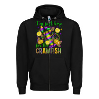 Black ı'm just here for the crawfish olivia Zipper Hoodie - OliviaCreatesArt