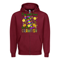 Burgundy ı'm just here for the crawfish olivia Zipper Hoodie - OliviaCreatesArt