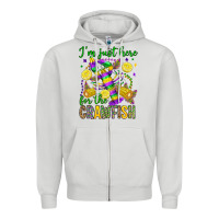 Dove Grey ı'm just here for the crawfish olivia Zipper Hoodie - OliviaCreatesArt