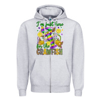 Heather Grey ı'm just here for the crawfish olivia Zipper Hoodie - OliviaCreatesArt