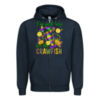 Navy ı'm just here for the crawfish olivia Zipper Hoodie - OliviaCreatesArt