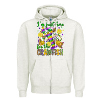 Oatmeal Heather ı'm just here for the crawfish olivia Zipper Hoodie - OliviaCreatesArt