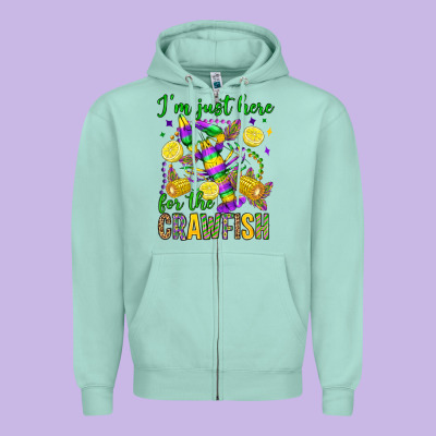 ı'm Just Here For The Crawfish Olivia Zipper Hoodie Designed By Oliviacreatesart