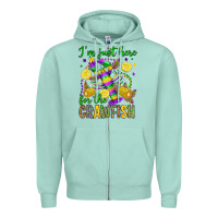 Seafoam ı'm just here for the crawfish olivia Zipper Hoodie - OliviaCreatesArt