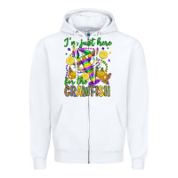 White ı'm just here for the crawfish olivia Zipper Hoodie - OliviaCreatesArt