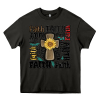 Asphalt faith cross Heavy Core Tee - MaliasSmallBusiness