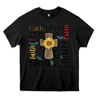 Black faith cross Heavy Core Tee - MaliasSmallBusiness