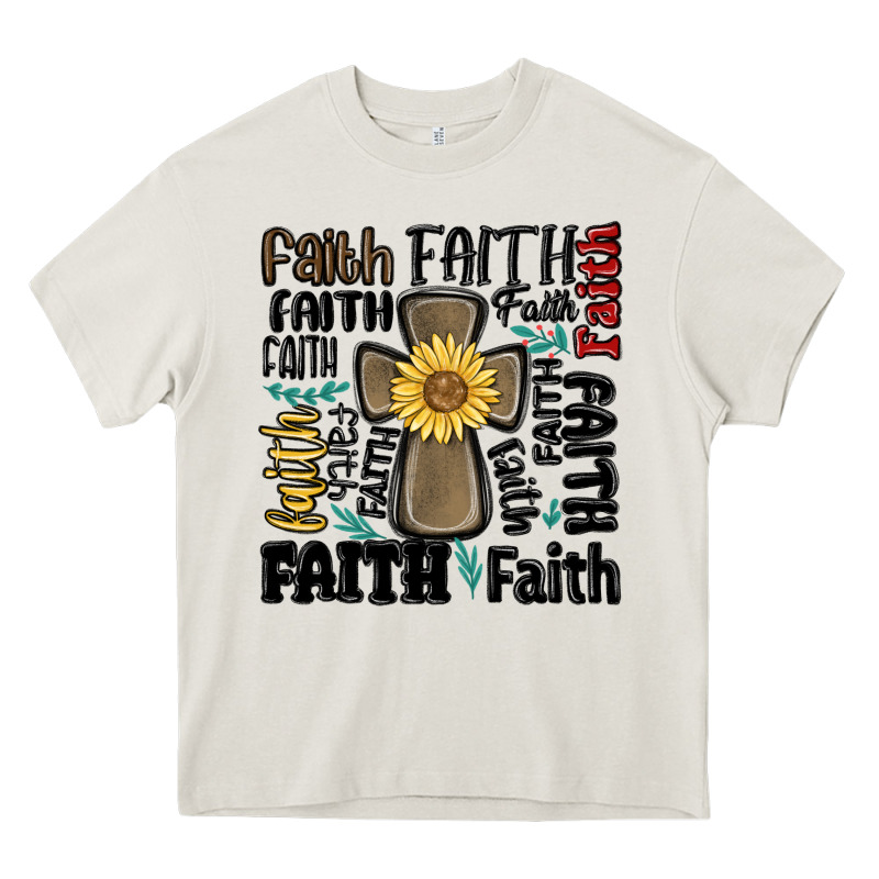 Faith Cross Heavy Core Tee by MaliasSmallBusiness | Teevron