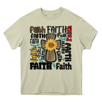Mossy faith cross Heavy Core Tee - MaliasSmallBusiness