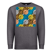 Charcoal Heather american football medal with leopard Premium Sweatshirt - BundleAndBundleShop