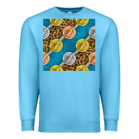 Ocean Blue american football medal with leopard Premium Sweatshirt - BundleAndBundleShop