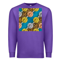 Purple american football medal with leopard Premium Sweatshirt - BundleAndBundleShop