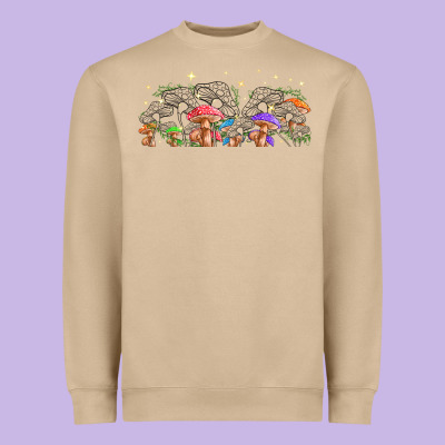 Magic Mushroom Heavyweight Sweatshirt Designed By Tumblerdesignbyshophia