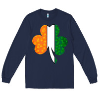Navy Shamrock Boobs St Patrick's Day design Long Sleeve Tee - Bettercallsaul