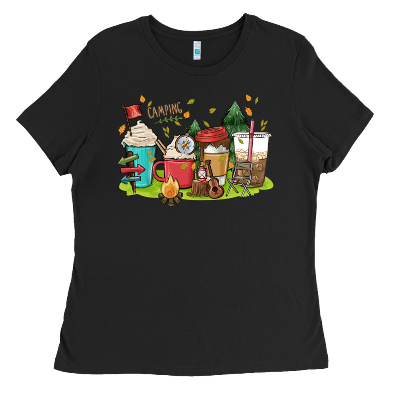 Camp Coffee Drink Ladies Tee by MaliasSmallBusiness | Teevron