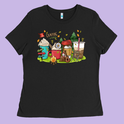 Camp Coffee Drink Ladies Tee Designed By Maliassmallbusiness