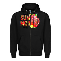 Black sweet summer time waterolor Zipper Hoodie - CowCowDesign