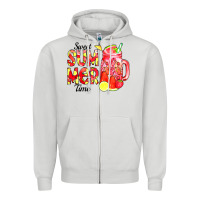 Dove Grey sweet summer time waterolor Zipper Hoodie - CowCowDesign