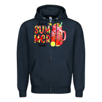 Navy sweet summer time waterolor Zipper Hoodie - CowCowDesign