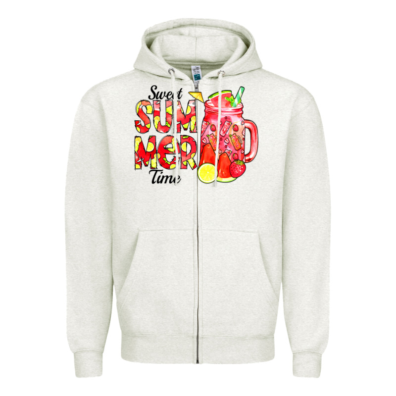 Sweet Summer Time Waterolor Zipper Hoodie by CowCowDesign | Teevron