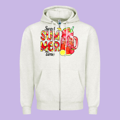 Sweet Summer Time Waterolor Zipper Hoodie Designed By Cowcowdesign