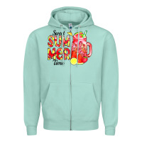 Seafoam sweet summer time waterolor Zipper Hoodie - CowCowDesign