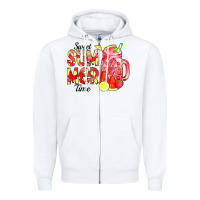 White sweet summer time waterolor Zipper Hoodie - CowCowDesign