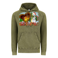 Vintage Olive Christmas Snowman Vintage Hoodie - LillyAllenDesigns