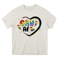 Cream gay af Heavy Core Tee - MaliasSmallBusiness
