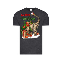 Vintage Black merry christmas brachiosaurus Vintage Tee - LillyAllenDesigns