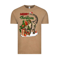 Merry Christmas Brachiosaurus Vintage Tee | Teevron