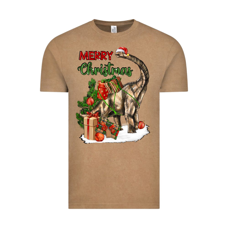 Merry Christmas Brachiosaurus Vintage Tee by LillyAllenDesigns | Teevron