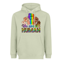 Matcha We Are All Human Heavyweight Hoodie - BundleAndBundleShop