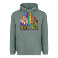 Sage We Are All Human Heavyweight Hoodie - BundleAndBundleShop