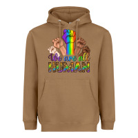 Toasted Coconut We Are All Human Heavyweight Hoodie - BundleAndBundleShop