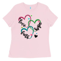 Bubblegum Pink faith hope love Ladies Tee - MaliasSmallBusiness