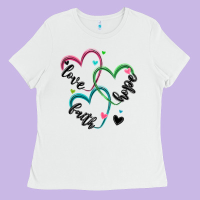 Faith Hope Love Ladies Tee Designed By Maliassmallbusiness