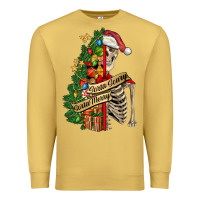 Antique Gold sorta merry sorta scary skeleton Premium Sweatshirt - FaDigitalArtStudio