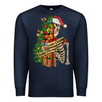 Navy sorta merry sorta scary skeleton Premium Sweatshirt - FaDigitalArtStudio